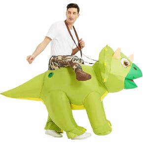 غوش قابلة للنفخ زي الديناصورات البالغين هالوين تفجير الأزياء triceratops النساء رجل مضحك ركوب الديناصورات cosplay ...