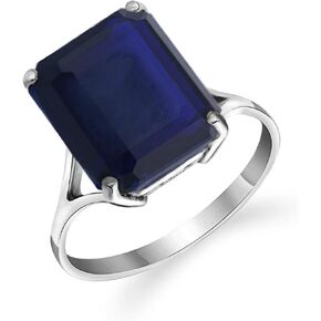 Galaxy Gold GG 14k Gold Ring with Natural Octagon Blue Saphire