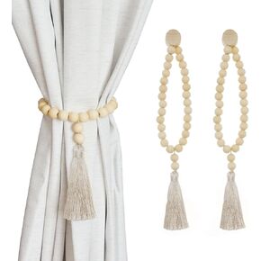 Magnetic Tassel Curtain Tiebacks - Elegant Decorative Window Holdbacks Tie Backs with Strong Magnets for Drapes, Curtains, Sheers - Set of 2, Gold in Kuwait