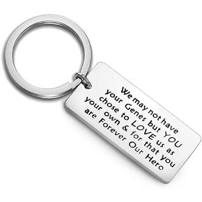 Feelmem Step Dad Keychain Step Fe -key Chain Dad Dad Idea for Phathers Day Birthday Christmas