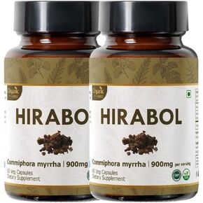 HIRABOL 60 Capsules | Commiphora myrrha (Hirabol) | 900mg per Serving | Natural 60 Capsules