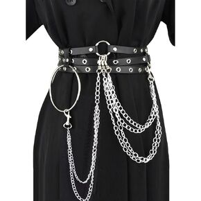 Punk Leather Body Chains Sexy Body Harness Chains Waist Chain Rave Nightclub Party Body Jewelry for Women