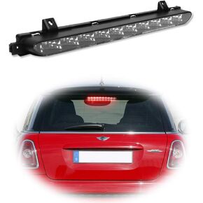 GTINTHEBOX for 2007 2008 2009 2010 2011 2012 2013 2014 Mini Cooper R56 R57 R58 R60 High Mount 3rd Brake Light Black Chrome Lens Red Led