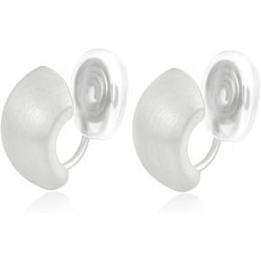 Fxiqini Clip On Earrings Thick Hoop Matte Clip On Earrings Chunky Non Pierced Earring for Women Jewelry Gift Gold Sliver Tone in Kuwait