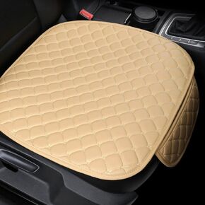 YUNZLAN Universal Leather Car Seat Cover/Protector, Front/Rear car Cushion Car Seat Pad/mat with Non-Slip Bottom -1pcs(Rear-Black)