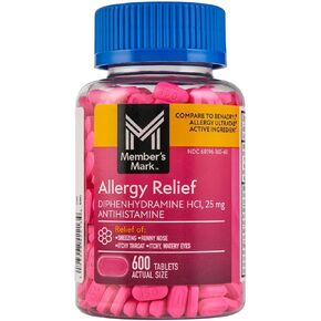 Member's Mark 25 mg Diphenhydramine Allergy (600 Count)