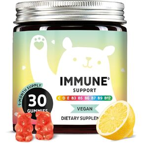 Immune Support Gummies – Vitamin C, D, B6 & B12 – Daily Immune Boost – Vegan, Naturally Flavored (30 Gummies)