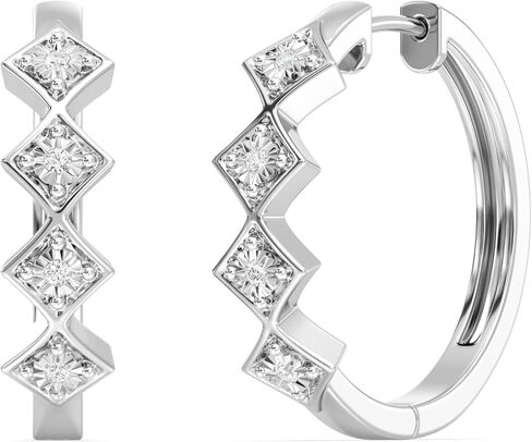 أقراط الماس المذهلة المذهلة في المختبر ، 1/10 CTTW | SI1 F Color ، Sterling Silver | مجوهرات أنيقة وأخلاقية للنساء ، شملت صندوق الهدايا | للذكرى السنوية والمناسبات الخاصة والمناسبات الخاصة in Saudi Arabia