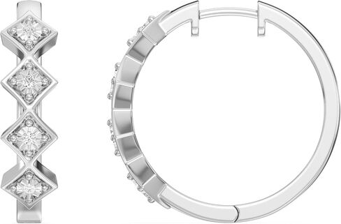 أقراط الماس المذهلة المذهلة في المختبر ، 1/10 CTTW | SI1 F Color ، Sterling Silver | مجوهرات أنيقة وأخلاقية للنساء ، شملت صندوق الهدايا | للذكرى السنوية والمناسبات الخاصة والمناسبات الخاصة in Saudi Arabia