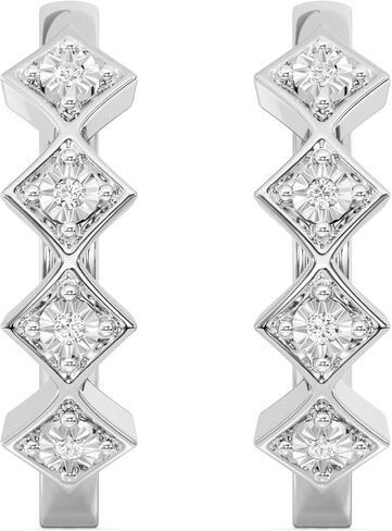 أقراط الماس المذهلة المذهلة في المختبر ، 1/10 CTTW | SI1 F Color ، Sterling Silver | مجوهرات أنيقة وأخلاقية للنساء ، شملت صندوق الهدايا | للذكرى السنوية والمناسبات الخاصة والمناسبات الخاصة in Saudi Arabia