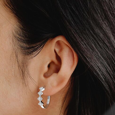أقراط الماس المذهلة المذهلة في المختبر ، 1/10 CTTW | SI1 F Color ، Sterling Silver | مجوهرات أنيقة وأخلاقية للنساء ، شملت صندوق الهدايا | للذكرى السنوية والمناسبات الخاصة والمناسبات الخاصة in Saudi Arabia