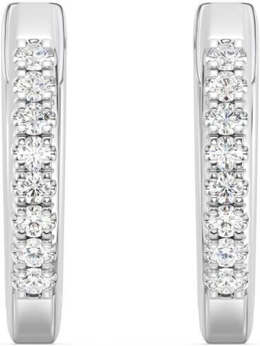 Gilded Lab-Grown Diamond Hoop Earrings,1/10 Cttw|SI1 F Color, Sterling Silver| Elegant & Ethical Jewelry for Women, Gift Box Included| For Anniversaries, Gifting and Special Occasions in Kuwait