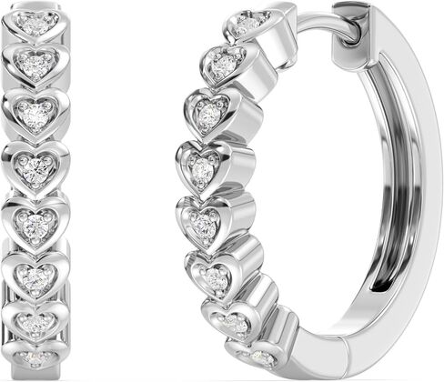 Gilded Lab-Grown Diamond Hoop Earrings,1/10 Cttw|SI1 F Color, Sterling Silver| Elegant & Ethical Jewelry for Women, Gift Box Included| For Anniversaries, Gifting and Special Occasions in Kuwait