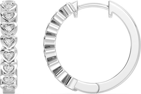Gilded Lab-Grown Diamond Hoop Earrings,1/10 Cttw|SI1 F Color, Sterling Silver| Elegant & Ethical Jewelry for Women, Gift Box Included| For Anniversaries, Gifting and Special Occasions in Kuwait