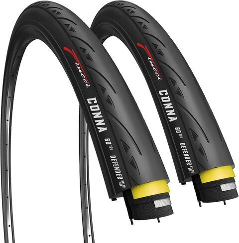 فينشي زوج من اطارات 700 × 23c 23-622 60TPI مع حماية مضادة للثقب 1 ملم لدراجات سباق الطرق والدراجات الهوائية (قطعتين) in Saudi Arabia