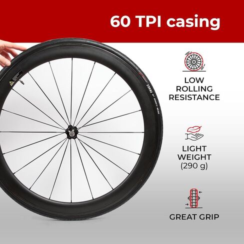 فينشي زوج من اطارات 700 × 23c 23-622 60TPI مع حماية مضادة للثقب 1 ملم لدراجات سباق الطرق والدراجات الهوائية (قطعتين) in Saudi Arabia
