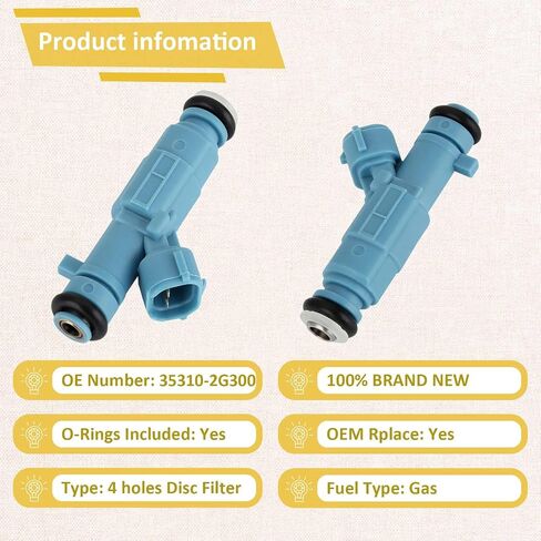 35310-2G300 OE Performance 2.4L Fuel Injectors,Compatible with/Hyundai 2.4 Sonata Tucson Santa Fe 2008-2013,Compatible with/Kia Optima Sorento 2009-2010 |4 Holes| |Set of 4| in Saudi Arabia