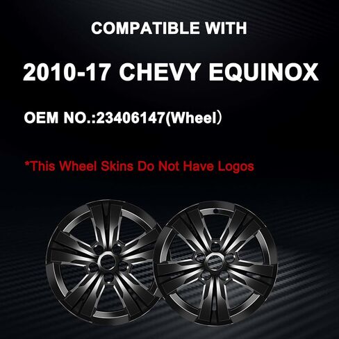 Wheel Skins Compatible with Chevrolet Equinox 2010-2017; 17 inch Wheel Covers; 4 Pcs (Chrome) in Saudi Arabia