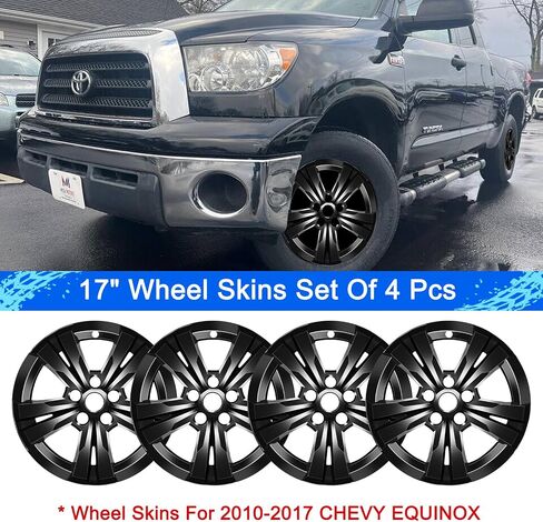 Wheel Skins Compatible with Chevrolet Equinox 2010-2017; 17 inch Wheel Covers; 4 Pcs (Chrome) in Saudi Arabia