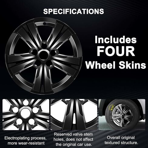 Wheel Skins Compatible with Chevrolet Equinox 2010-2017; 17 inch Wheel Covers; 4 Pcs (Chrome) in Saudi Arabia