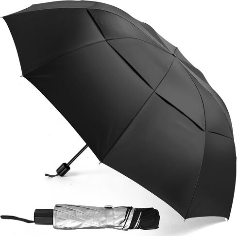 Kalolary 62 Inch Extra Oversize Large Compact Golf Umbrella，Double Canopy Vented Windproof Waterproof Stick Umbrellas for women & men in Saudi Arabia