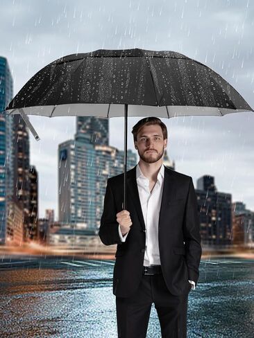 Kalolary 62 Inch Extra Oversize Large Compact Golf Umbrella，Double Canopy Vented Windproof Waterproof Stick Umbrellas for women & men in Saudi Arabia
