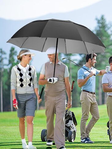 Kalolary 62 Inch Extra Oversize Large Compact Golf Umbrella，Double Canopy Vented Windproof Waterproof Stick Umbrellas for women & men in Saudi Arabia
