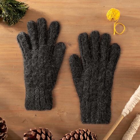 NOVICA Artisan Handmade Wool100% Alpaca Gloves Cable Knit in Light Mauve from Peru in Kuwait