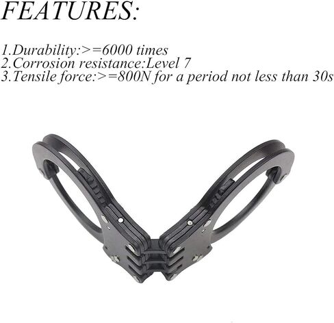 Yoghourds Metal Long Handcuffs - Sturdy Durable Double Lock Steel LegCuffs, Police Professional Heavy Duty Ankle Handcuffs with 2 Keys & Holster (Black) in Saudi Arabia