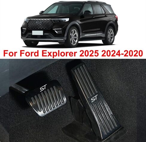 for Ford Explorer 2024 2023 2022 2021 2020 Aluminum Performance Pedals Set Non-Slip Accelerator and Brake Pedals Cover No Drill Brake Gas Accelerator Accessories 2Pcs(ST) in Kuwait