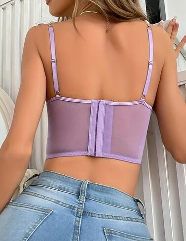Segreto Women Bustier مطرزة الأزهار boned مشد السباغيتي حزام المحصول أعلى رفي in Kuwait