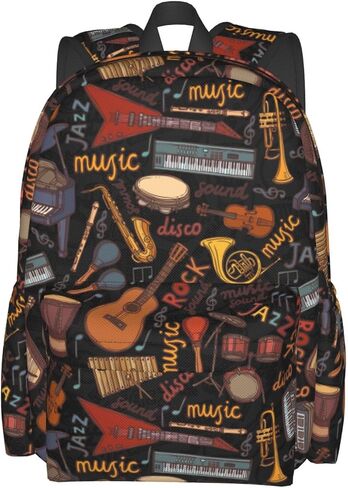 Music Backpack Laptop Backpacks Multipurpose Daypack For Men Women Travel Hiking in Kuwait