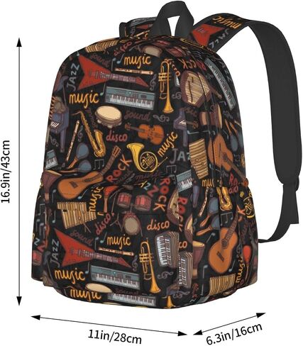 Music Backpack Laptop Backpacks Multipurpose Daypack For Men Women Travel Hiking in Kuwait