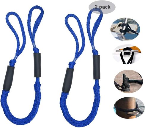 Bling Bling Bungee Dock Line Mooring Rope 3.5 ft Black 2 Pack in Saudi Arabia