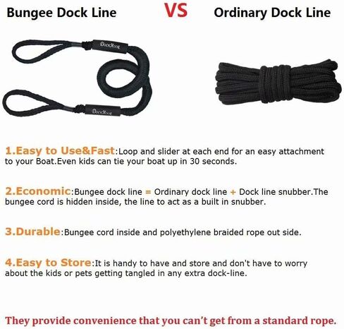 Bling Bling Bungee Dock Line Mooring Rope 3.5 ft Black 2 Pack in Saudi Arabia