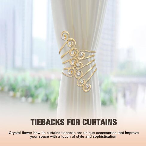 2 Pack Curtain Tie Backs, Decorative Curtain Tiebacks for Home Office Decortaion (Gold) in Saudi Arabia