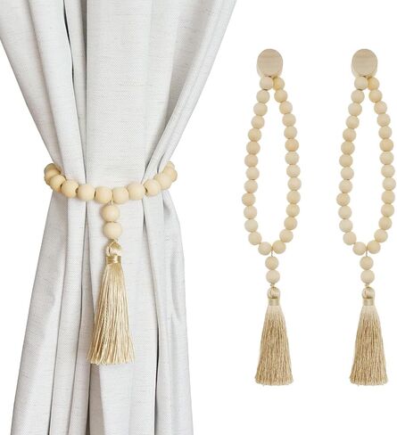 Tie -Tandbacks Magnetic Surtain -Stain -Tiebacks - تعادل النافذة الزخرفية الأنيقة مع مغناطيسات قوية للستائر ، والستائر ، و Seers - مجموعة من 2 ، والذهب in Kuwait