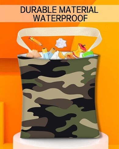 Car Garbage Can, Car Trash Bag, Car Garbage Bag, Hanging Car Trash Can for Car Accessories, Vehicle, Travelling, Camping, Cute Car Back Seat Organizer, Green Camouflage Camo in Saudi Arabia