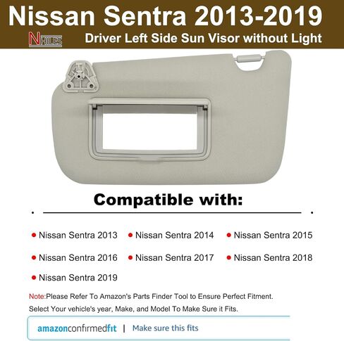 NHILES Driver Left Side Sun Visor Replacement Fits for Nissan Sentra 2013-2019 Sunshade Without Light 96401-4AT7A Color: Gray in Saudi Arabia