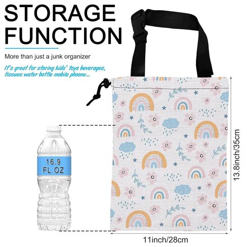 Car Trash Bag Hexagonal Geometric Car Garbage Bag Hanging Car Trash Can for Back Seat with Drawstring, Waterproof Garbage Bags for Car Accessories Vehicle Travelling Camping Outdoor in Kuwait