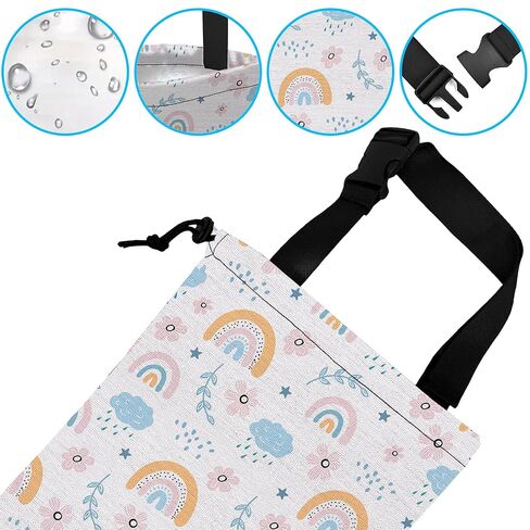 Car Trash Bag Hexagonal Geometric Car Garbage Bag Hanging Car Trash Can for Back Seat with Drawstring, Waterproof Garbage Bags for Car Accessories Vehicle Travelling Camping Outdoor in Kuwait