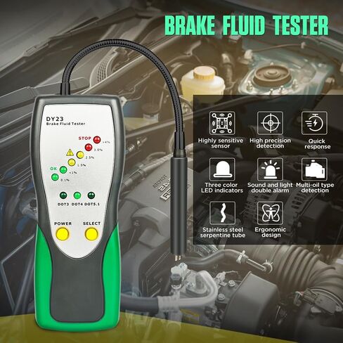 Brake Fluid Tester DOT3 DOT4 DOT5.1 Brake Fluid Tester Automotive 2s Fast Brake Fluid Water Content Tester with 2.2inch LCD Display, Screen & Sound Prompt, High-Sensitive Sensor, 250MM Flexible Probe in Saudi Arabia