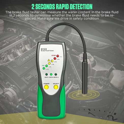 Brake Fluid Tester DOT3 DOT4 DOT5.1 Brake Fluid Tester Automotive 2s Fast Brake Fluid Water Content Tester with 2.2inch LCD Display, Screen & Sound Prompt, High-Sensitive Sensor, 250MM Flexible Probe in Saudi Arabia