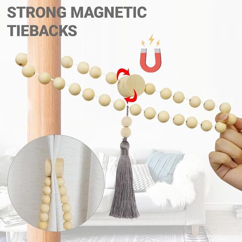 Tie -Tandbacks Magnetic Surtain -Stain -Tiebacks - تعادل النافذة الزخرفية الأنيقة مع مغناطيسات قوية للستائر ، والستائر ، و Seers - مجموعة من 2 ، والذهب in Kuwait