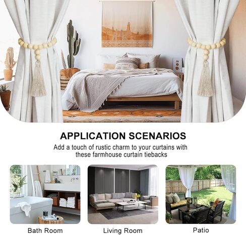 Magnetic Tassel Curtain Tiebacks - Elegant Decorative Window Holdbacks Tie Backs with Strong Magnets for Drapes, Curtains, Sheers - Set of 2, Gold in Kuwait