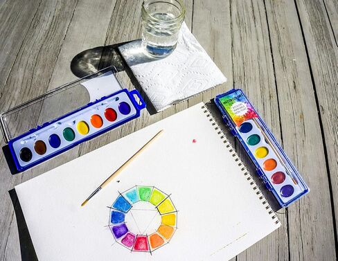 Color Swell 6 Pack Bulk Watercolor Paint Pack with Wood Brushes 8 Colors Washable Water Colors Great for Kids, Parties, Students, All Ages in Saudi Arabia