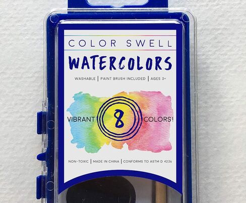 Color Swell 6 Pack Bulk Watercolor Paint Pack with Wood Brushes 8 Colors Washable Water Colors Great for Kids, Parties, Students, All Ages in Saudi Arabia