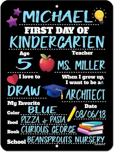 Chalkboard Style Last Day of School Photo Prop Tin Sign -9 x 12 inch Reusable Easy Clean - Customizable with Liquid Chalk Markers (Not Included) in Saudi Arabia