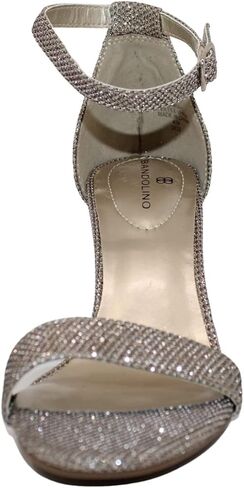 Bandolino Women's Armory Heeled Sandal, Gold Fabric 713, 5 in Saudi Arabia