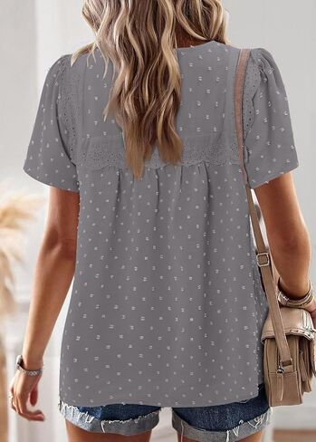 BETTE BOUTIK Women Boho Tops Short Sleeve Summer Flowy Shirts Dressy Casual Loose Trendy Blouses in Saudi Arabia